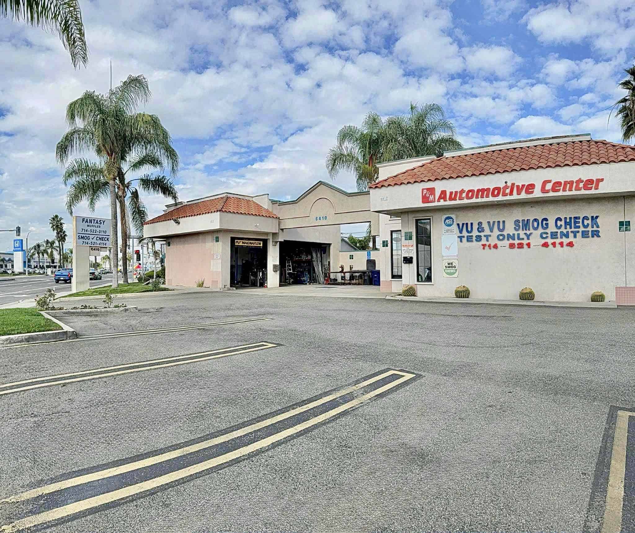 Vu & Vu Smog Check Test Only Center exterior view in sunny weather.